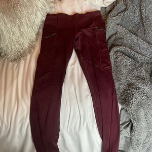 Leggings with thick fuzzy inside and zippers and on the side. Lightly worn.